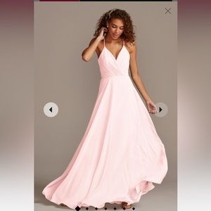 David’s bridal pedal pink spaghetti strap for skirt, bridesmaids dress SIZE 2